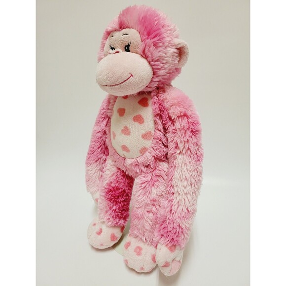 Build A Bear Monkey Plush Pink Hearts Hugs For You 18" Stuffed Animal Toy BAB - Picture 8 of 13